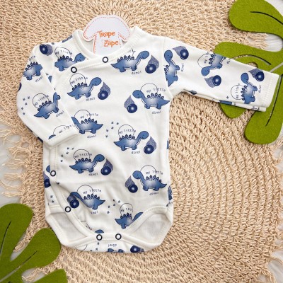 Body Kimono M/L My Little Dino - Azul Jeans e Off White